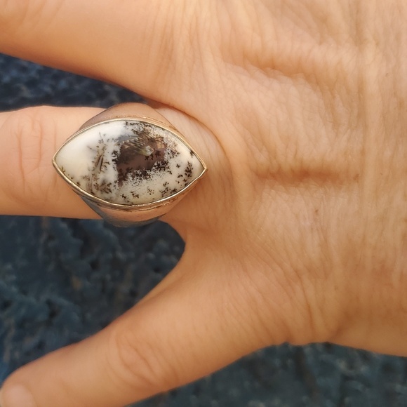 New Men's Dendritic Opal 925 Silver Ring. - Picture 6 of 10